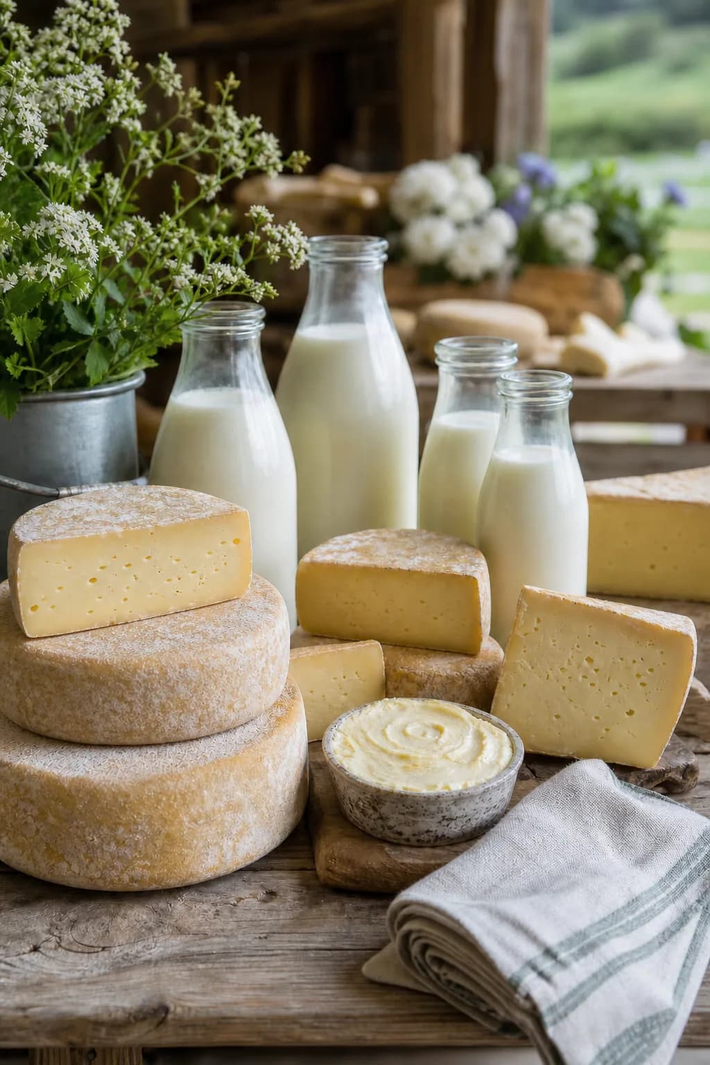 Locally produced dairy products from an independent British food maker, ready for collection.